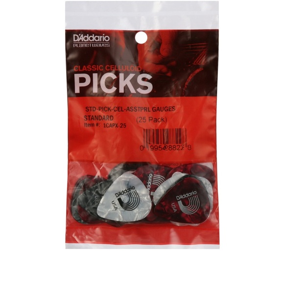 D'Addario Classic Pearl Celluloid Gauge Assortment, 25 Pack Brand New Sealed - Picture 1 of 6